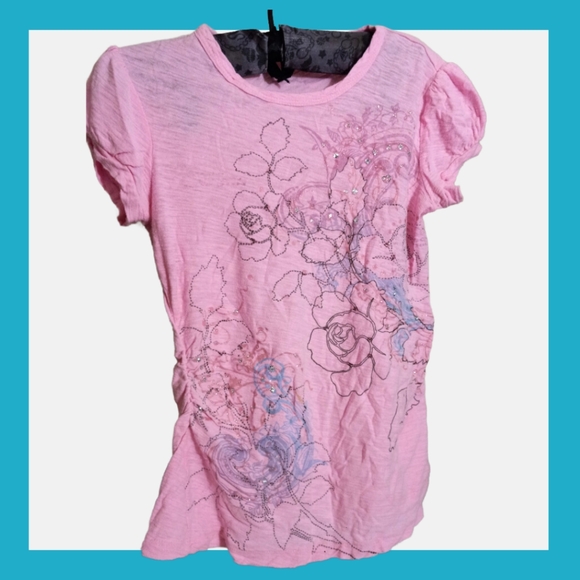 FANG Y2K 2000's Sequined Baby Tee Girl's Size Small - Picture 1 of 3